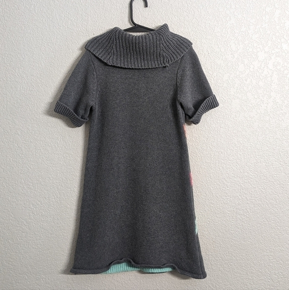 Gymboree gray sweater girl dress wide turtleneck short sleeves size 6 - Picture 2 of 7